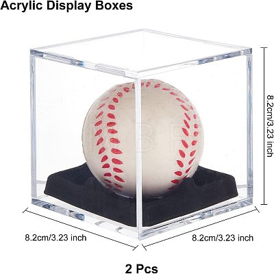 Acrylic Display Boxes with Black Bottom ODIS-WH0027-023-1