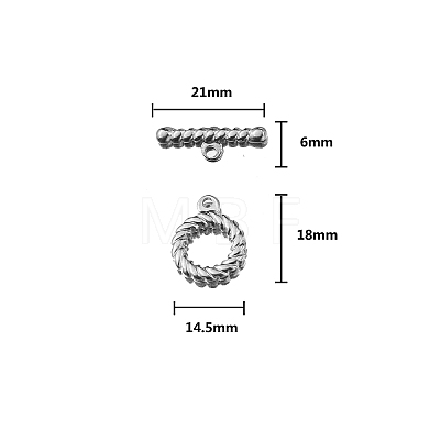 Stainless Steel Toggle Clasps PW-WG419A3-05-1