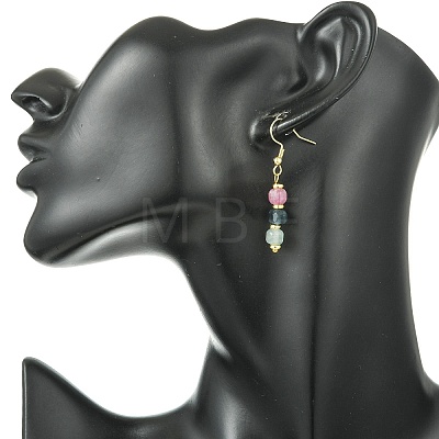 Natural Tourmaline Dangle Earrings EJEW-JE07308-01-1