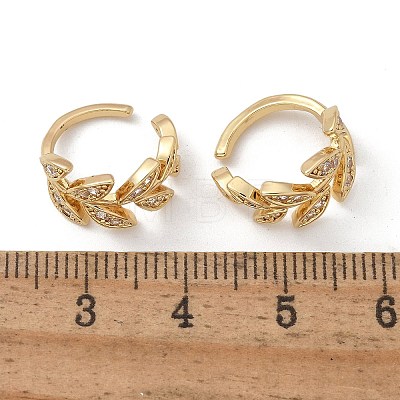 Brass Micro Pave Clear Cubic Zirconia Cuff Earrings EJEW-I249-11G-1