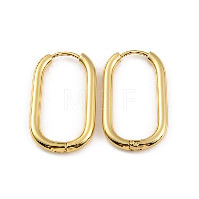 Ion Plating(IP) 304 Stainless Steel Oval Hoop Earrings EJEW-M218-02B-G-1