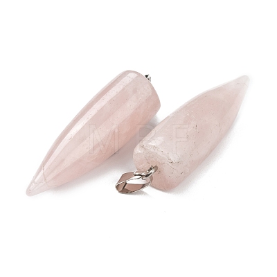 Natural Rose Quartz Pointed Pendants G-D040-01P-B09-1