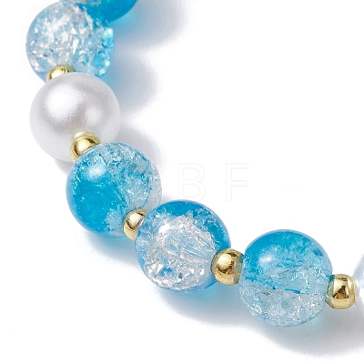 3Pcs 3 Color Glass Beads Stretch Bracelet BJEW-JB09751-01-1
