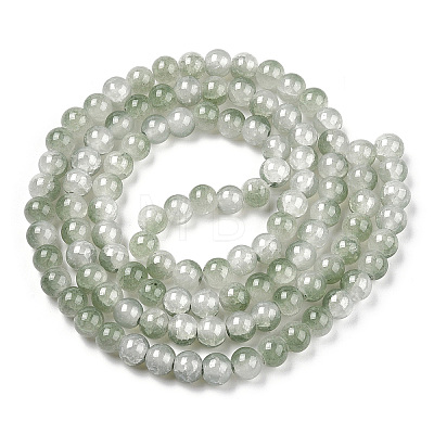 Crackle Baking Painted Imitation Jade Glass Beads Strands X1-DGLA-T003-8mm-06-1