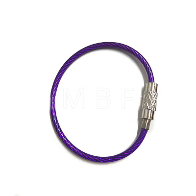 Stainless Steel Cable Wire Keychain AJEW-YWC0004-01G-1