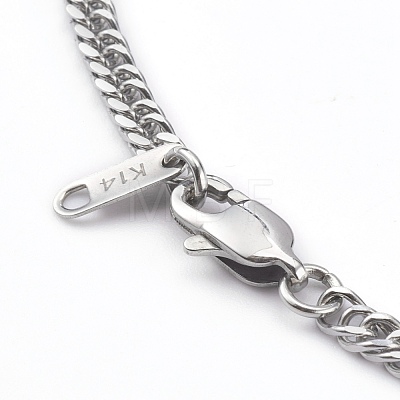 Non-Tarnish 304 Stainless Steel Diamond Cut Cuban Link Chain Necklaces NJEW-JN03368-01-1