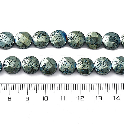 Electroplated Natural Lava Rock Beads Strands G-A256-F01-01G-1