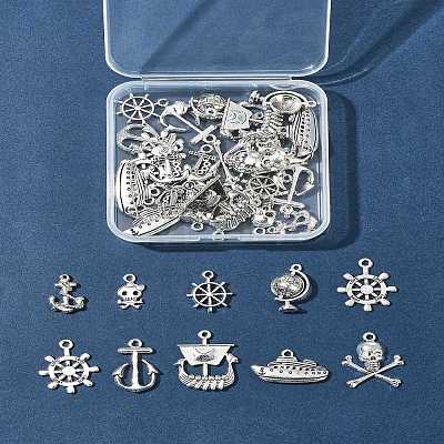 10 Styles Pirate Theme Tibetan Style Alloy Pendants FIND-SC0012-73-1