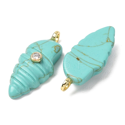 Synthetic Turquoise Carved Pendants G-H357-04G-06-1