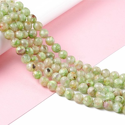 Assembled Synthetic Green Fluorite and Selenite Beads Strands G-K317-A16-1