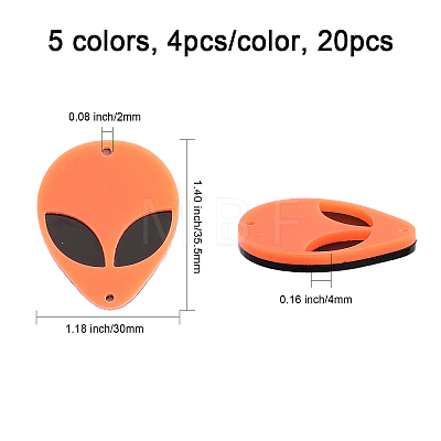 20Pcs 5 Colors Opaque Acylic Connector Charms SACR-CA0001-19-1