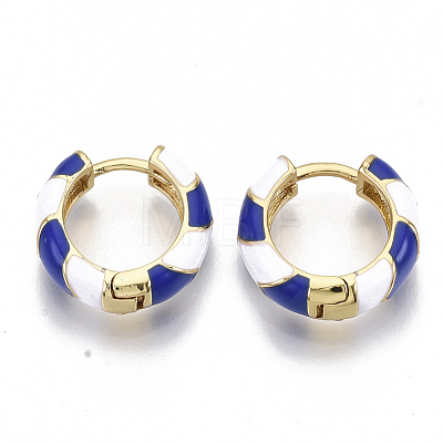 Brass Huggie Hoop Earrings EJEW-S209-04B-1