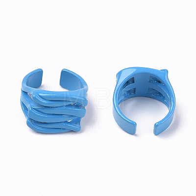 Spray Painted Alloy Cuff Rings RJEW-T011-21-RS-1