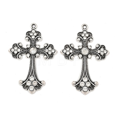 Alloy Rhinestone Cross Big Gothic Pendants ALRI-1475-NR-1