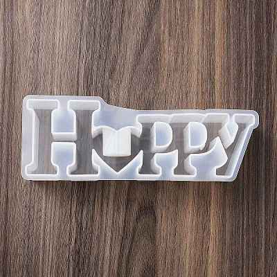 Word HAPPY DIY Candle Holder Silicone Molds SIL-F008-02A-1
