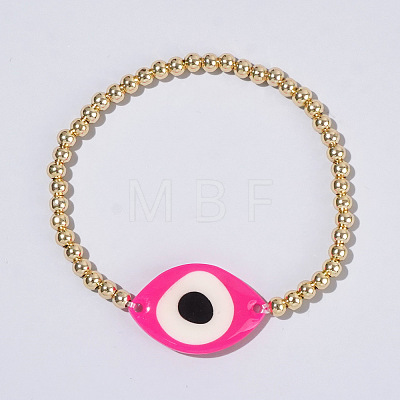 Acrylic Devil Eye Brass Round Beaded Stretch Necklaces for Female Jewelry Direct Sales TA4836-2-1