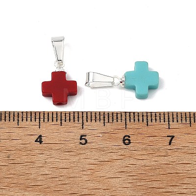 Synthetic Coral Pendants PALLOY-JF05679-1