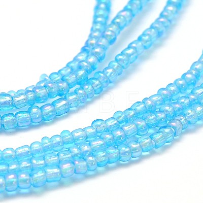 Glass Bead Lariat Necklaces NJEW-O059-04I-1