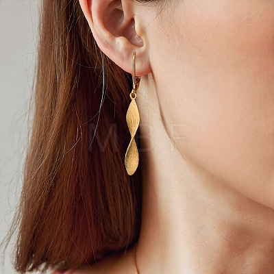 Twist Brass Leverback Earrings FS-WG34DE2-01-1