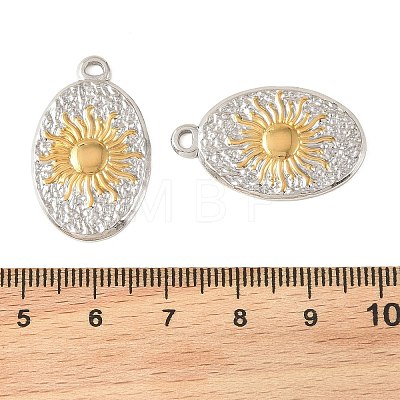 Two Tone Textured 304 Stainless Steel Pendants STAS-L314-10GP-04-1