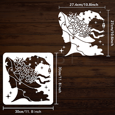 PET Hollow Out Drawing Painting Stencils DIY-WH0391-0067-1