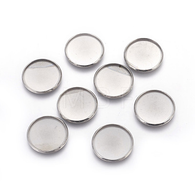 Tarnish Resistant 304 Stainless Steel Milled Edge Bezel Cups STAS-K099-01A-25mm-P-1