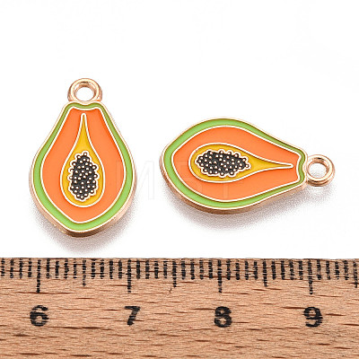 Fruit Alloy Enamel Pendants X-ENAM-T022-32C-1