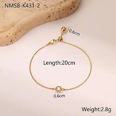 304 Stainless Steel Pave Cubic Zirconia Link Bracelets WGE95FE-01-1