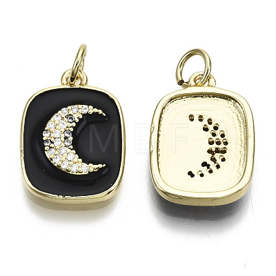 Brass Micro Pave Clear Cubic Zirconia Pendants KK-N227-35A-NF-1
