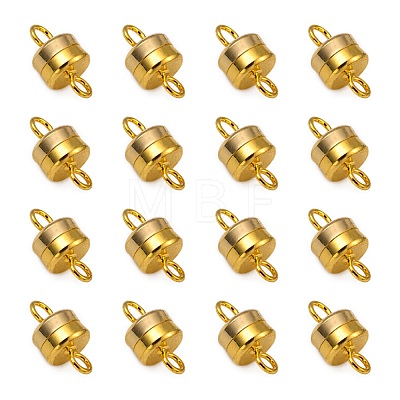 Column Brass Magnetic Clasps with Loops KK-M064-G-NR-1