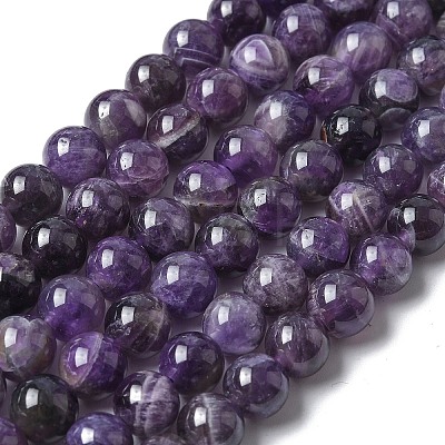 Natural Amethyst Beads Strands G-M445-8MM-01G-1