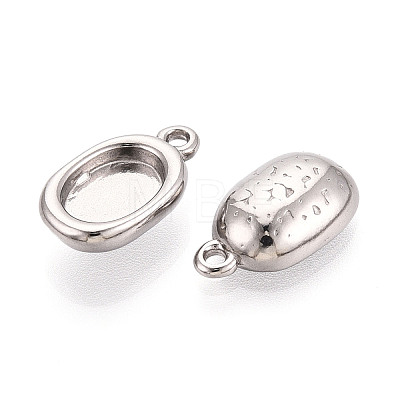 304 Stainless Steel Pendant Cabochon Settings STAS-N114-46A-P-1