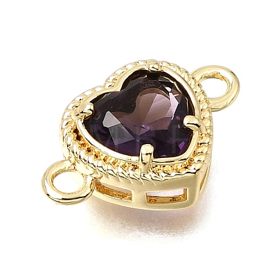 Brass Glass Connector Charms KK-E802-26-1