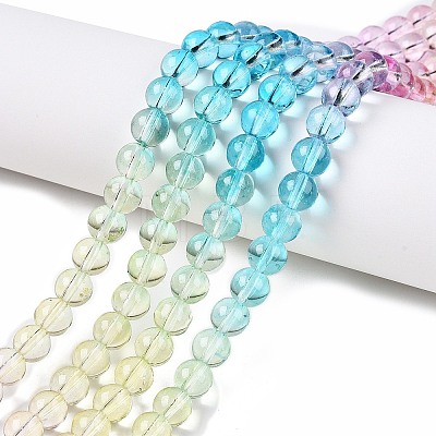 Baking Painted Transparent Glass Beads DGLA-M001-8mm-03-1