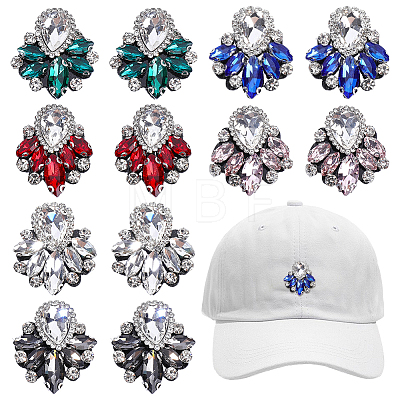 12Pcs 6 Colors Glass Rhinestone Embroidery Sew on Ornament Accessories PATC-PH0001-82-1
