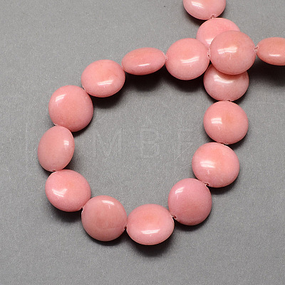 Dyed Flat Round Gemstone Natural Rhodochrosite Stone Beads Strands G-S110-23-1