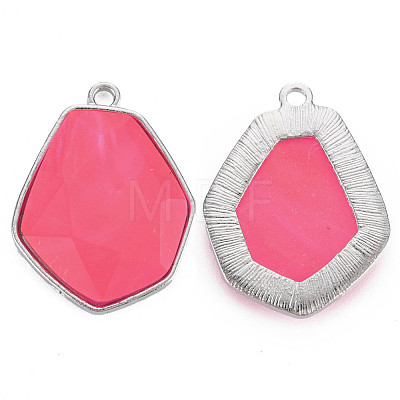 Faceted Glass Pendants PALLOY-N167-01-04P-RS-1