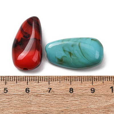 Two Tone Opaque Acrylic Imitation Gemstone Beads AC-CBABC78-04-1