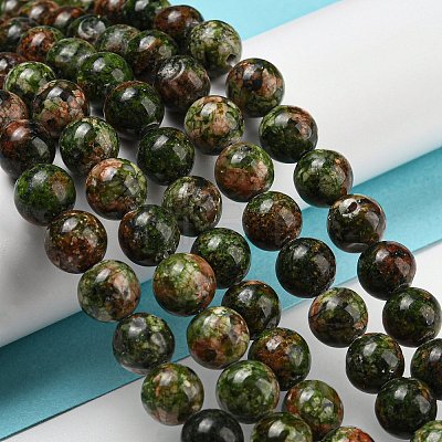 Natural Larvikite Beads Strands G-E443-A35-1