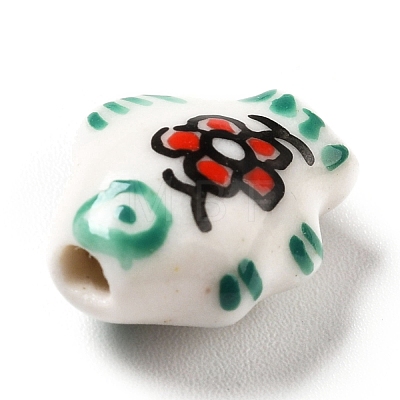 Handmade Printed Porcelain Beads PORC-F005-03E-1