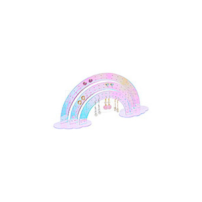 Rainbow with Cloud Laser Acrylic Earring Display Stands DIY-WH0570-25-1