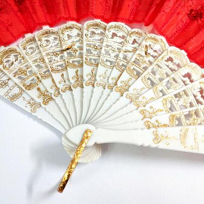 Plastic Cloth Fans AJEW-A018-01-1