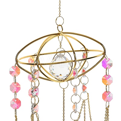 Quartz Crystal & Alloy Suncatchers HJEW-Z009-02A-1