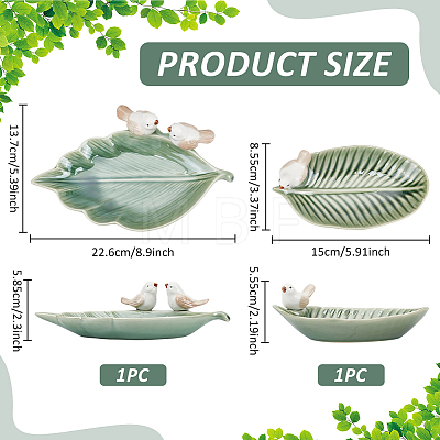 2Pcs 2 Style Ceramic Jewelry Plates AJEW-PH0006-43A-1