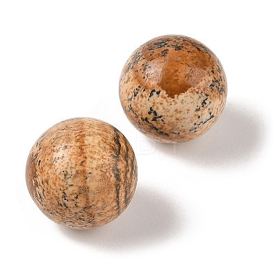 Natural Picture Jasper No Hole Sphere Beads G-K353-04D-15-1