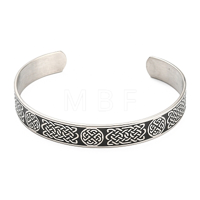 304 Stainless Steel Open Cuff Bangles BJEW-P300-01P-1