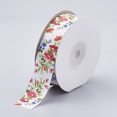 Single Face Printed Polyester Grosgrain Ribbons SRIB-N002-D05-1