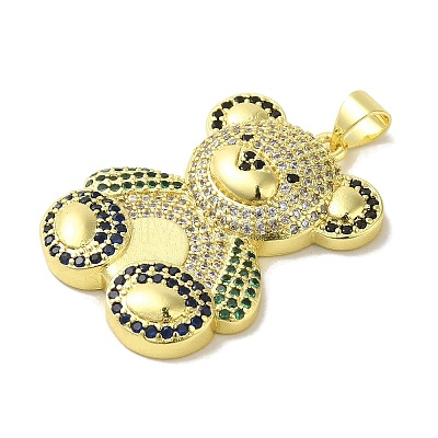 Brass Micro Pave Cubic Zirconia Pendants KK-Z042-30G-01-1