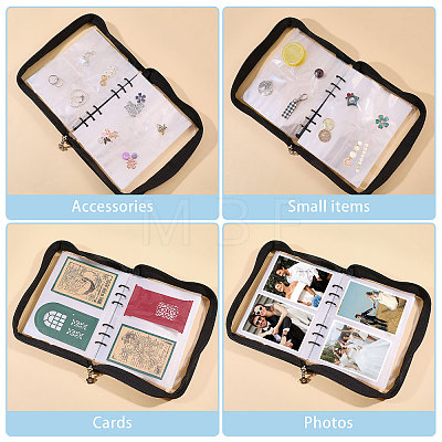 Transparent PVC Jewelry Organizer Storage Zipper Books ABAG-WH0063-114-1