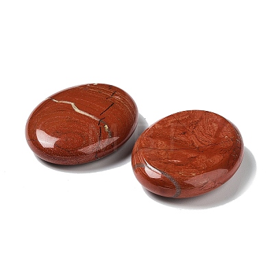Oval Natural Red Jasper Thumb Worry Stone for Anxiety Therapy G-P486-03E-1